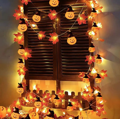 BOO-TIQUE Autumn Maple Leaves Pumpkin LED