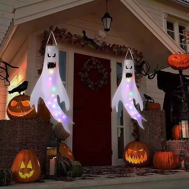 Halloween LED Light Hanging Ghost For Halloween Party Home Outdoor Indoor Decoration Large Glowing Spooky Lamp Horror Props 2024