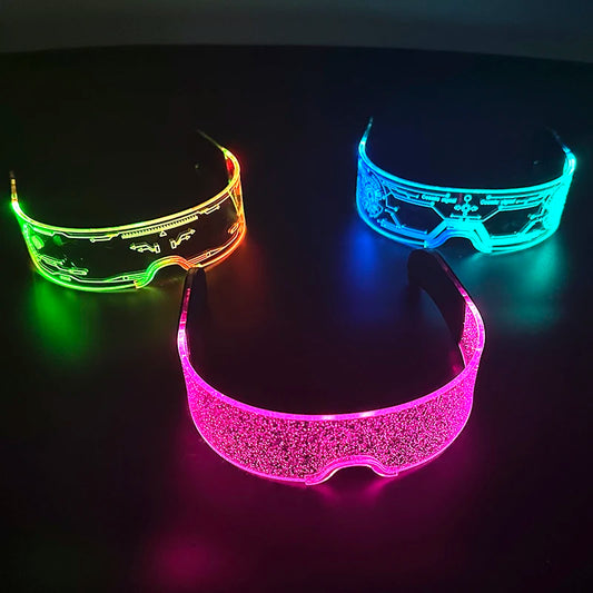 Cool Luminous Colorful LED Light Up Glasses Glowing Neon Light Flashing Party Glasses For Nightclub DJ Dance Party Decor