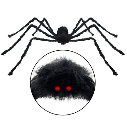 BOO-TIQUE Black Plush Spider Decoration