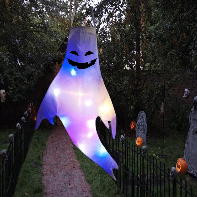 Halloween LED Light Hanging Ghost For Halloween Party Home Outdoor Indoor Decoration Large Glowing Spooky Lamp Horror Props 2024