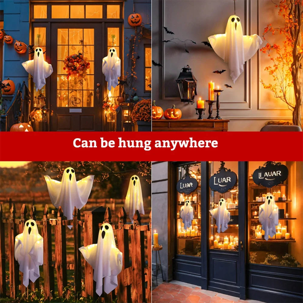 BOO-TIQUE LED Ghost Lights for Home Indoor Outdoor Hanging Decoration