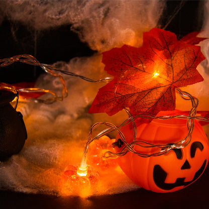 BOO-TIQUE Autumn Maple Leaves Pumpkin LED